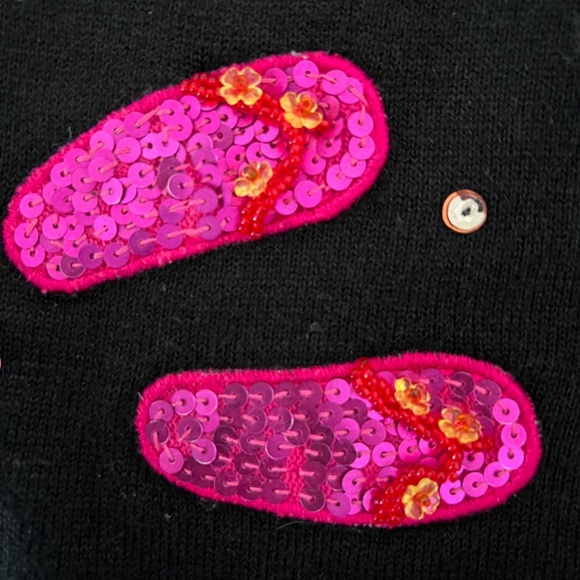 Marissa Studios Black Flip Flop Sequins Cardigan Sweater M - Picture 5 of 9